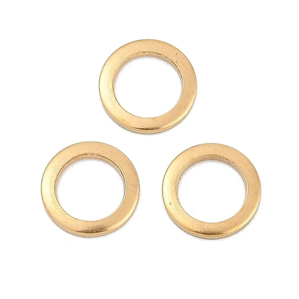 Bedel gesloten ring RVS 18K Goud 8mm- per stuk