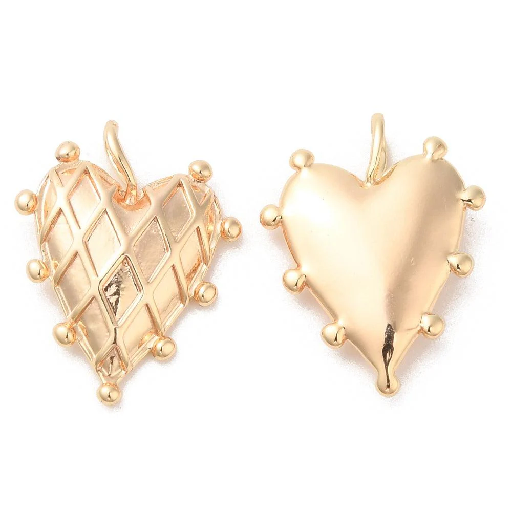 Bedel 18K goud hartje textuur 19x14x4mm