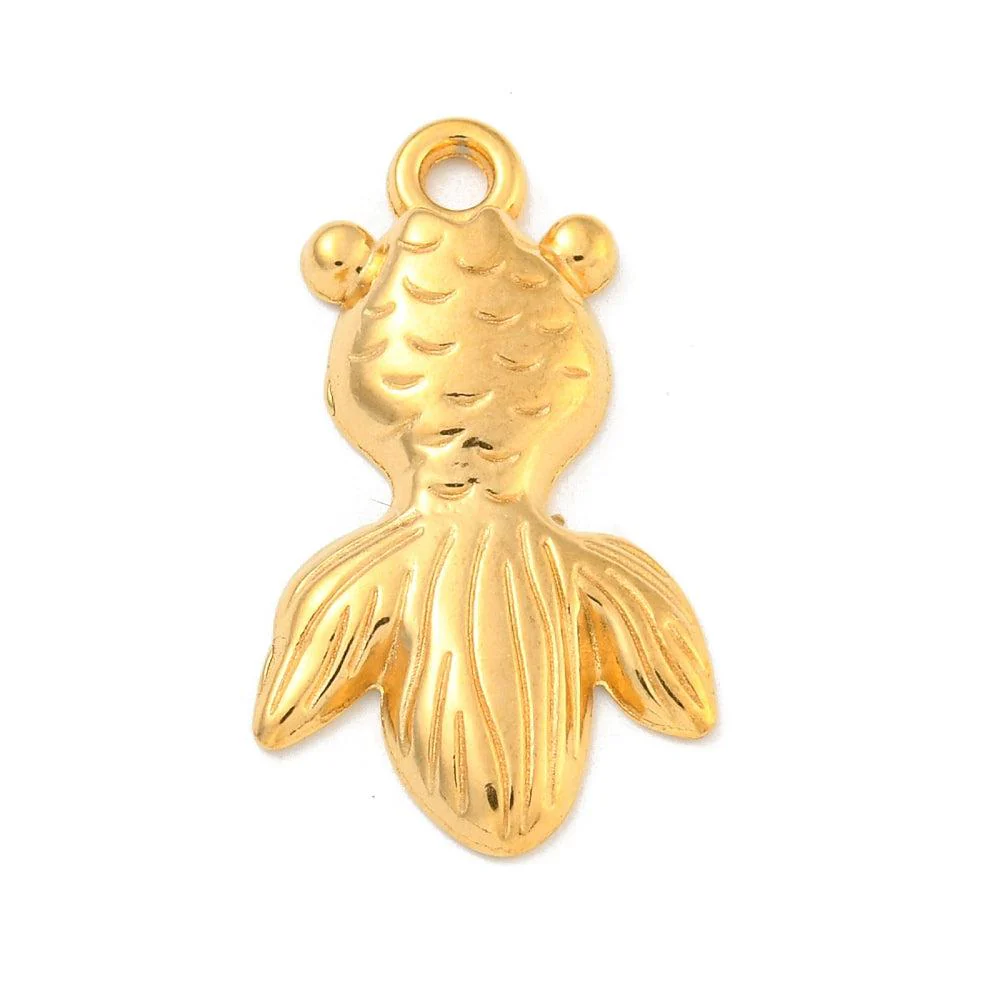Bedel goudvis goud RVS 18K 26x15mm
