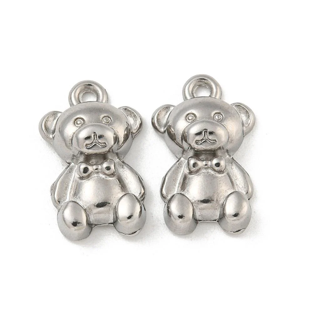 Bedel gummybear zilver RVS 15x9mm