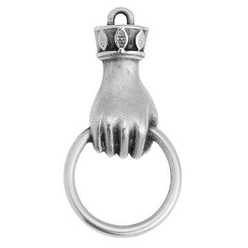Bedel Hand met ring Zilver DQ 17x33mm