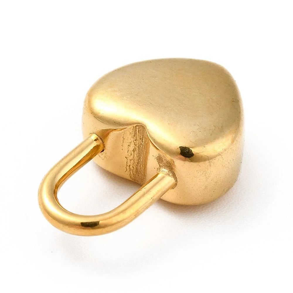 Bedel hangslotje hart Stainless steel 18K gold 19mm - Image 2