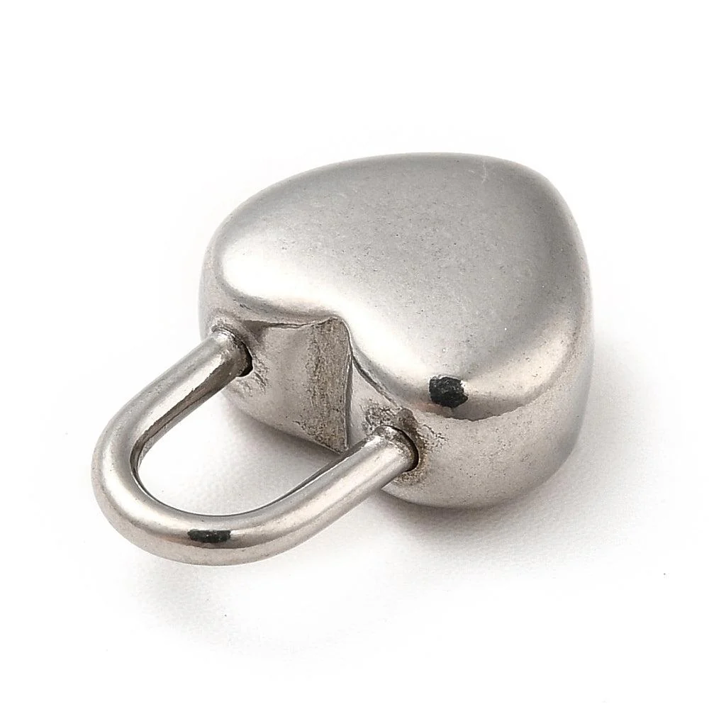 Bedel hangslotje hart Stainless steel zilver 23mm - Image 2