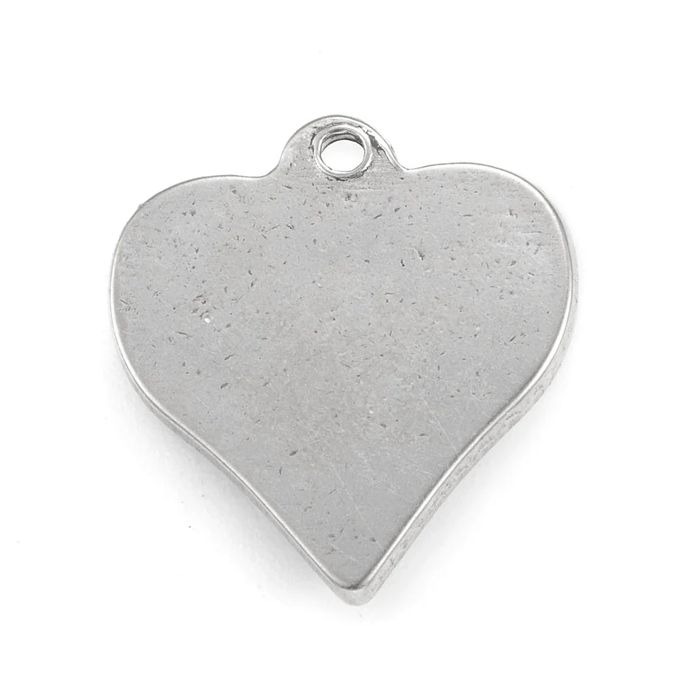 Bedel hart relief zilver RVS 17x15mm - Image 2