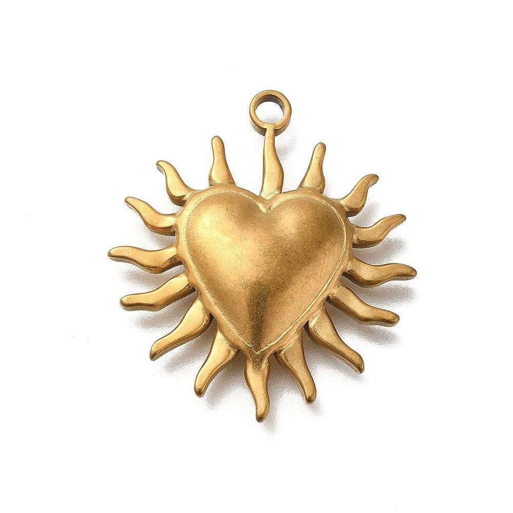 Bedel hart RVS goud 27x24mm - per stuk