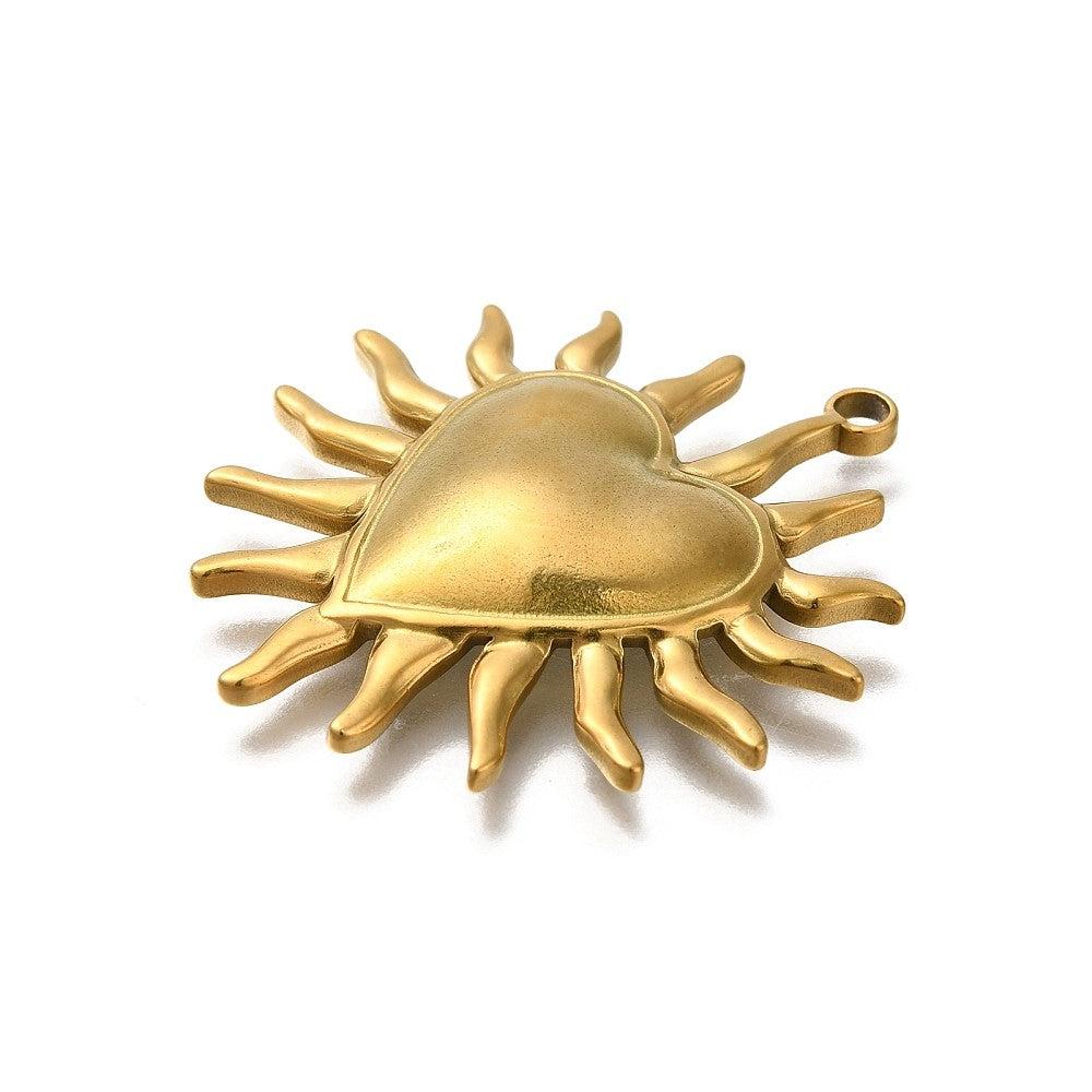 Bedel hart RVS goud 40x37mm - per stuk - Image 2