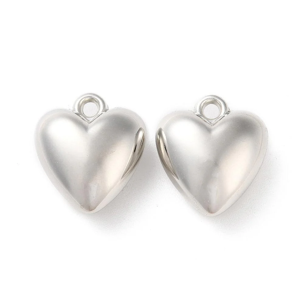 Bedel hartje Zilver 26x23mm- Per stuk