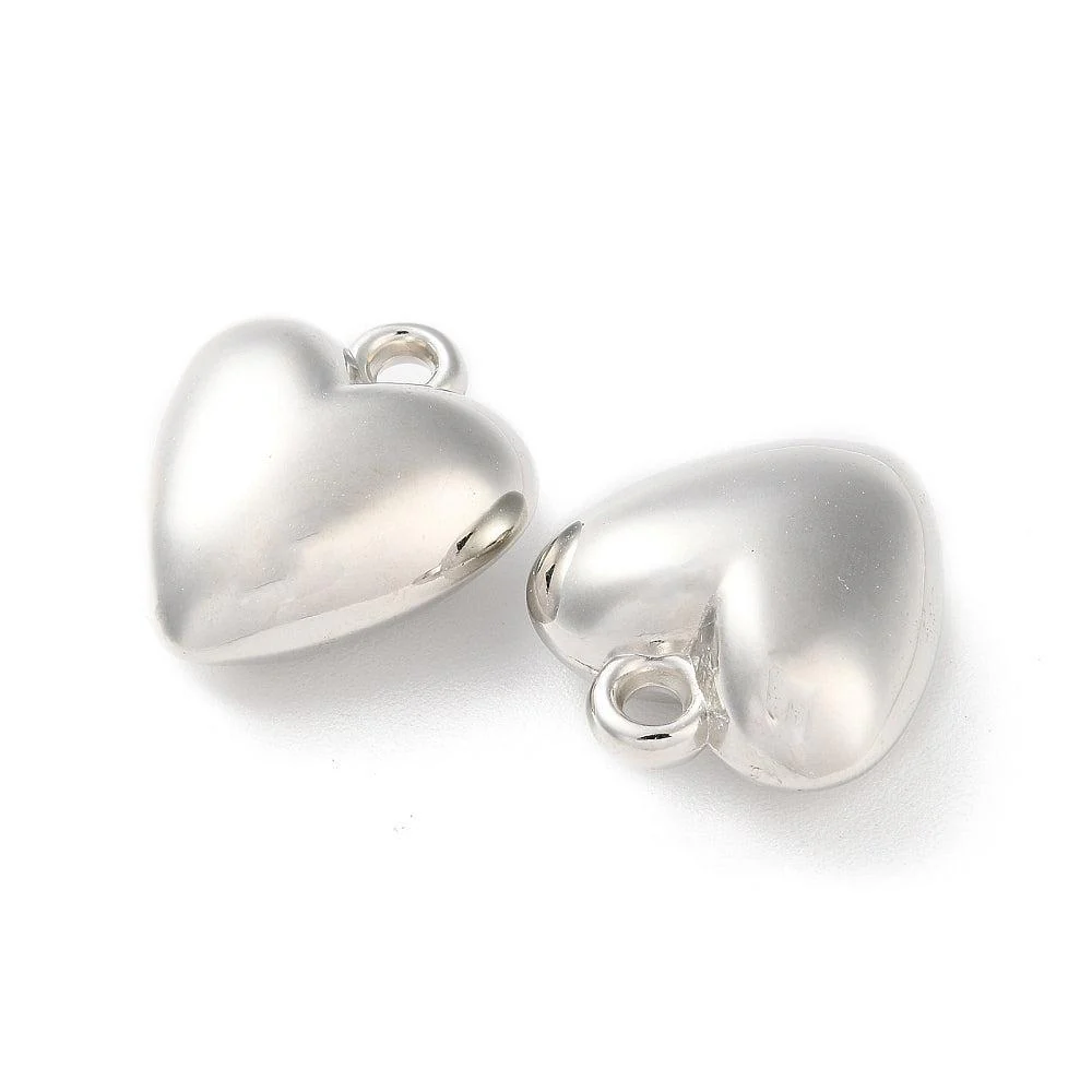 Bedel hartje Zilver 26x23mm- Per stuk - Image 2