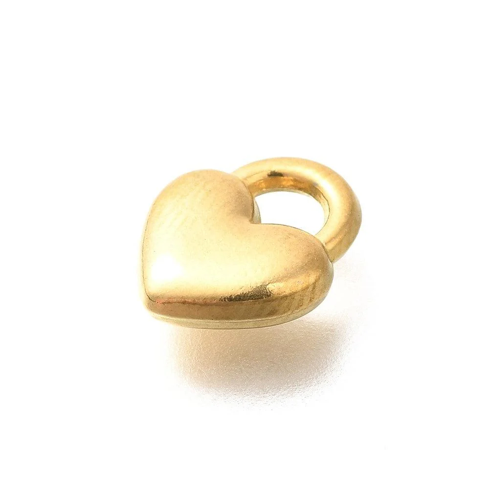 Bedel Hartje RVS 18K Gold Plated 11x9mm - per stuk - Image 2