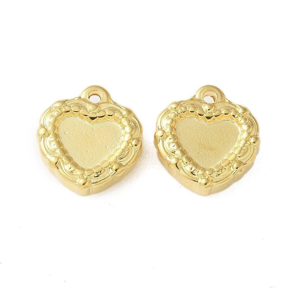 Bedel Hartje RVS 18K Gold Plated 14x12mm - per stuk - Image 2