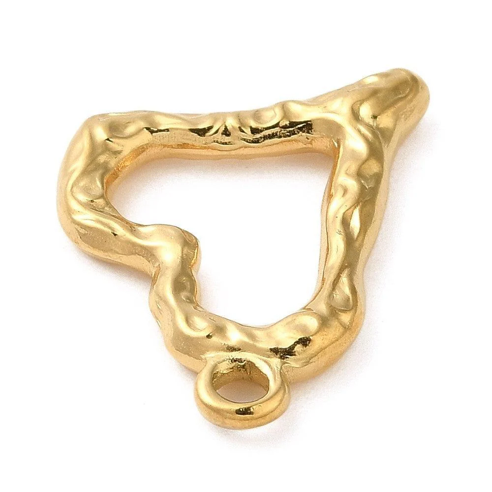 Bedel hartje RVS Goud 22mm - per stuk - Image 2