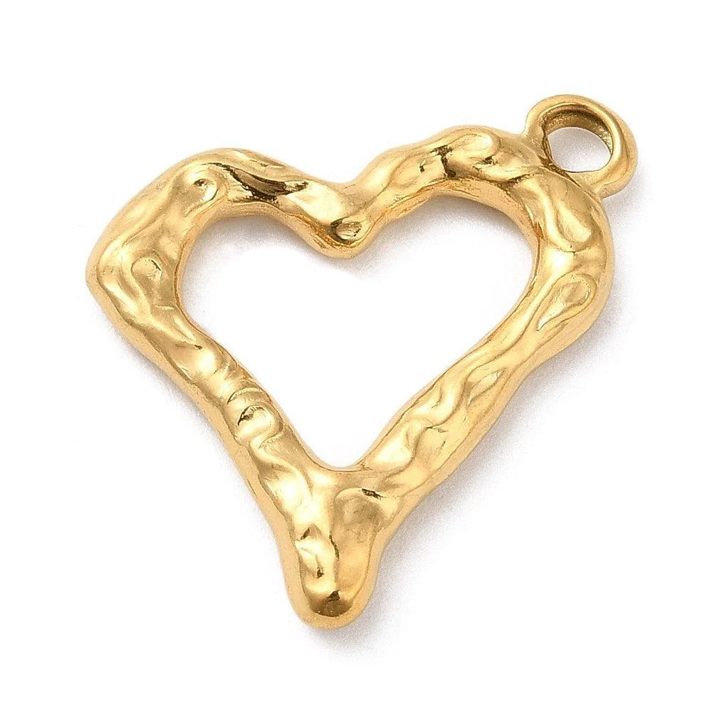 Bedel hartje RVS Goud 22mm - per stuk - Image 3