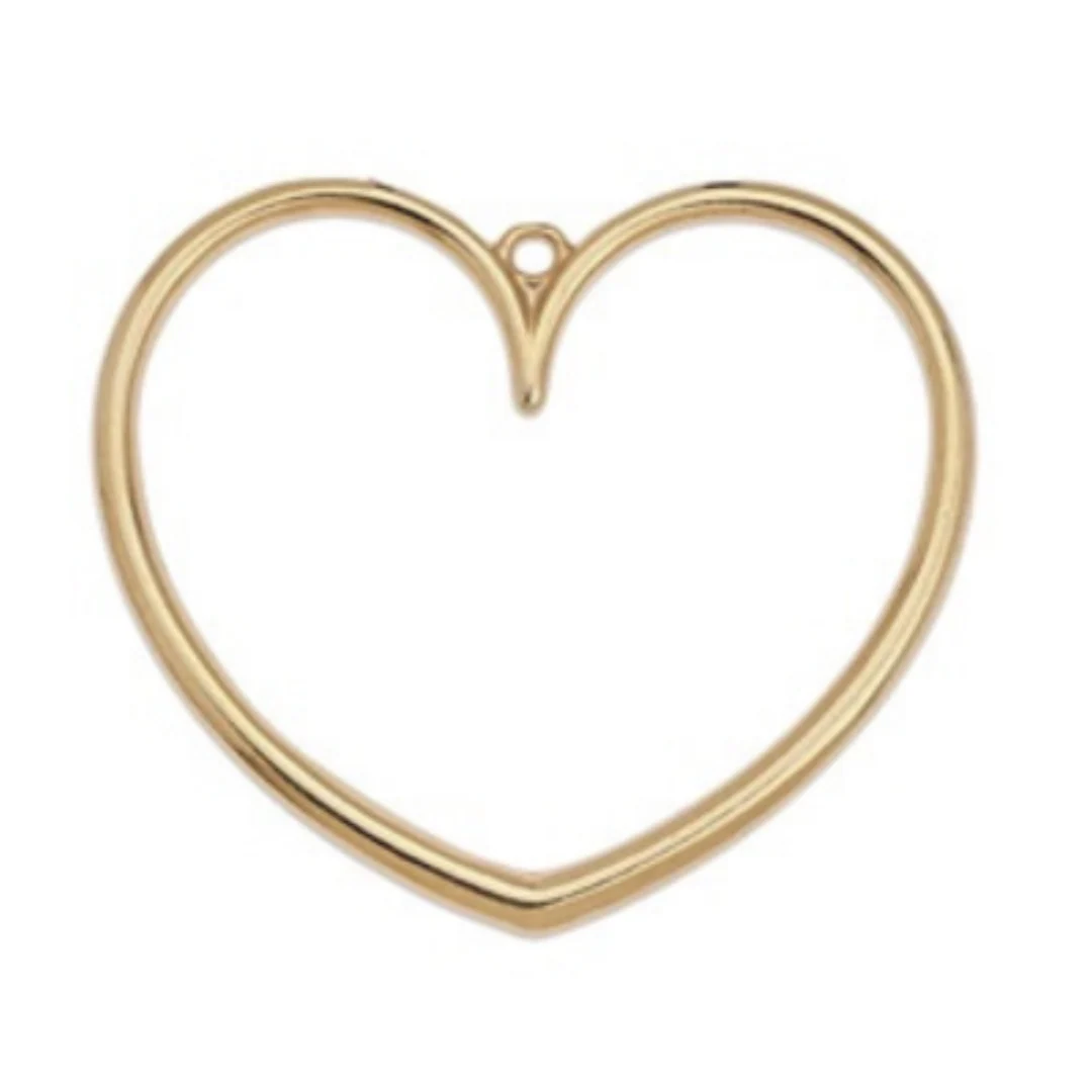 Bedel heart wireframe goud 24kr DQ 41x36mm