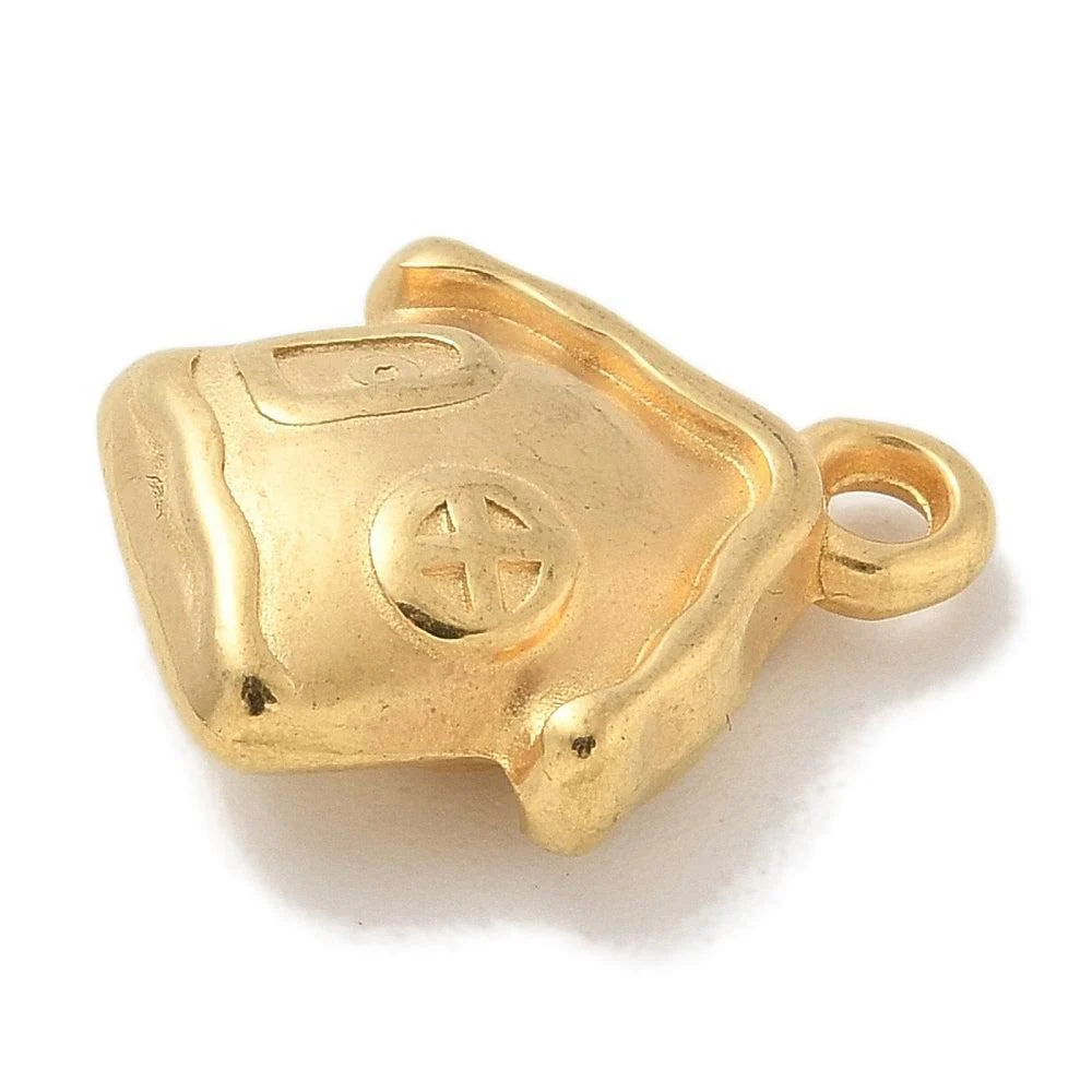 Bedel Huisje met hart RVS 18K Gold Plated 14mm - per stuk - Image 2