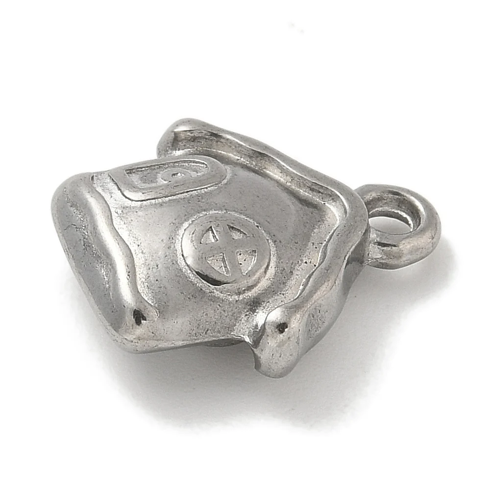 Bedel Huisje met hart RVS Zilver 14mm - per stuk - Image 2
