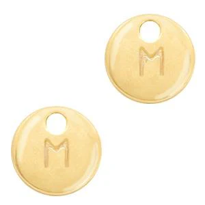 Bedel initial letter M Goud 10mm