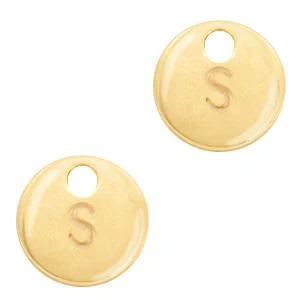 Bedel initial letter S Goud 10mm