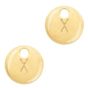 Bedel initial letter X Goud 10mm