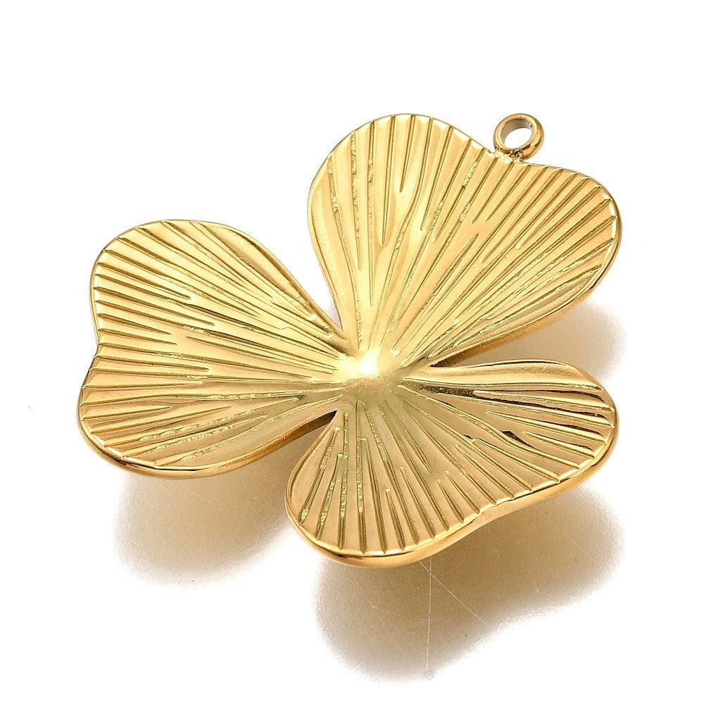 XL Bedel Klaver RVS 18Kr Gold Plated 32mm - per stuk - Image 2