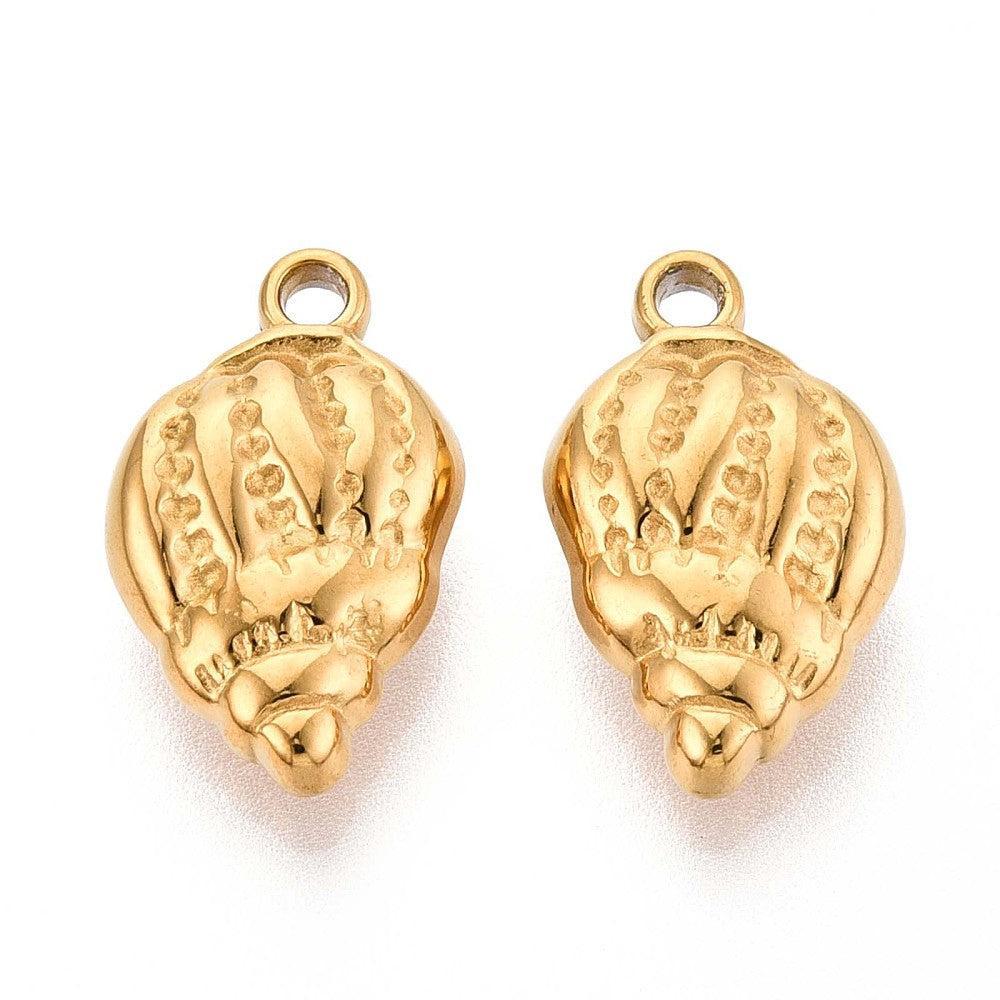 Bedel kokkel 18K RVS Goud 17,5mm - per stuk