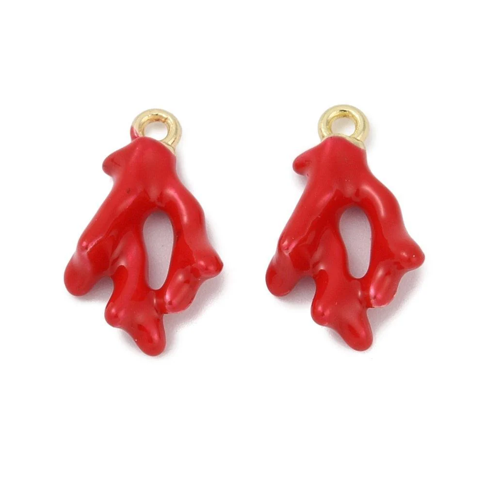 Bedel koraal Goud/Rood 16,5x10mm - per stuk - Image 2