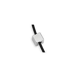 Bedel kraal vierkant DQ zilver 4mm