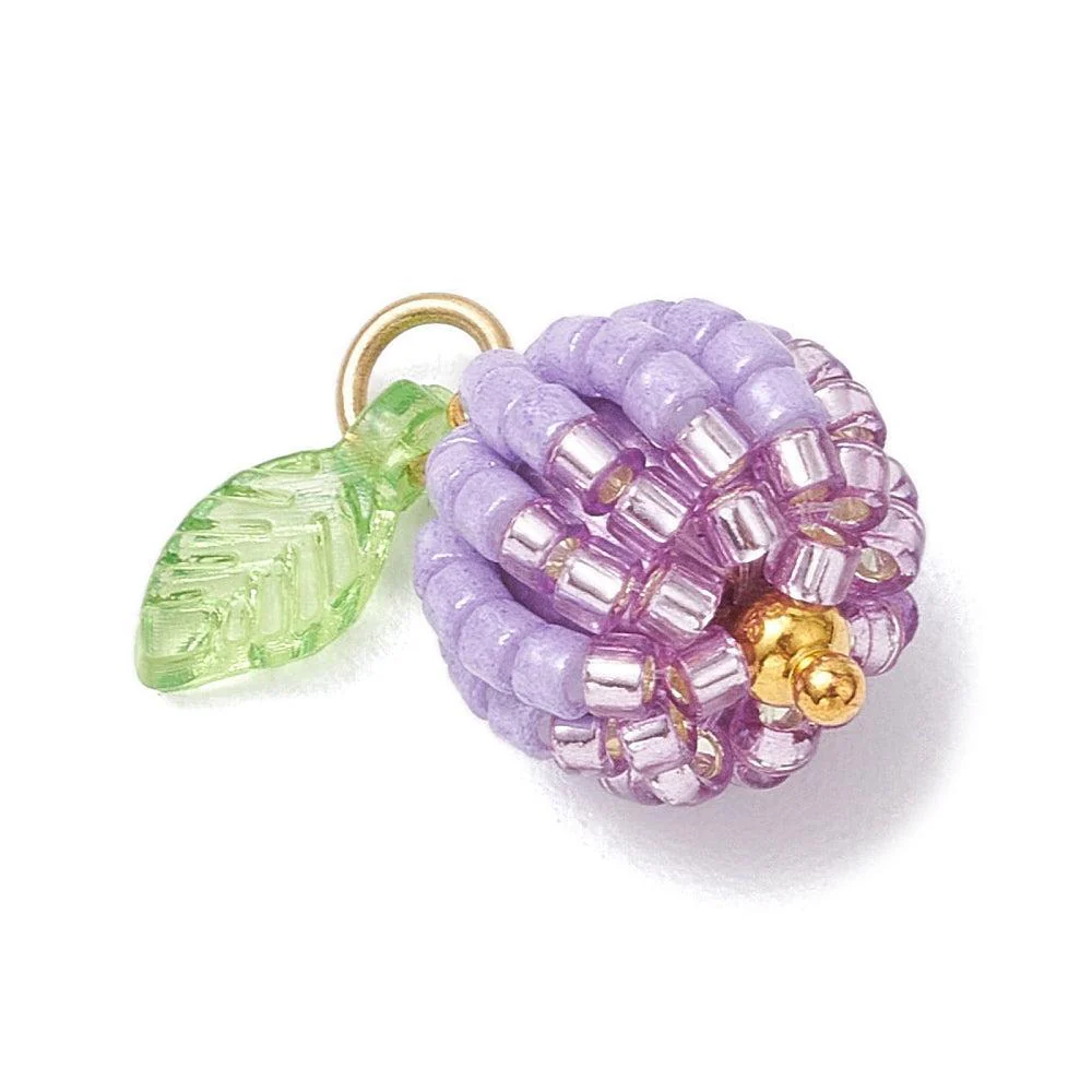 Bedel kralen fruit Paars Berry goud 14,5mm- per stuk - Image 2