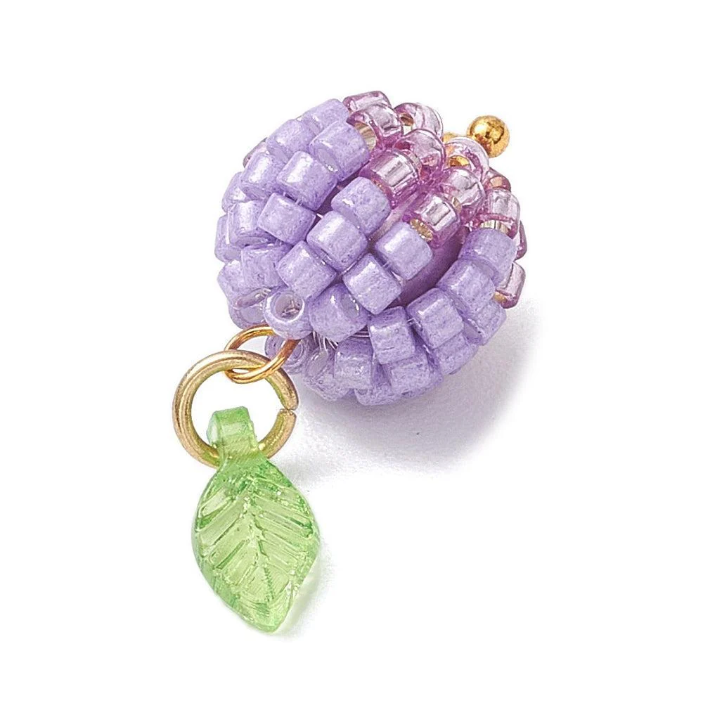 Bedel kralen fruit Paars Berry goud 14,5mm- per stuk - Image 3