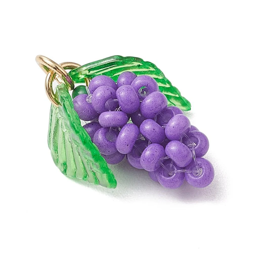 Bedel kralen fruit paars goud 14,5mm- per stuk - Image 2