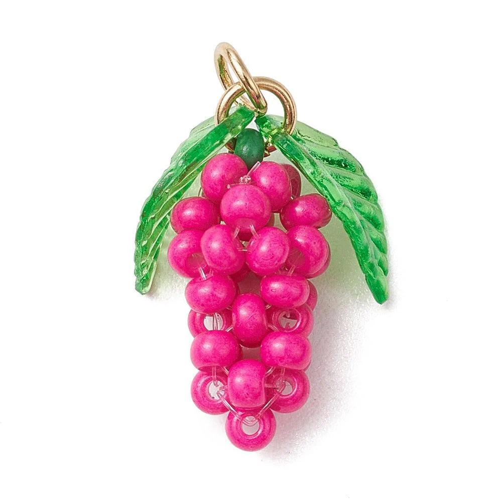 Bedel kralen fruit roze goud 14,5mm- per stuk
