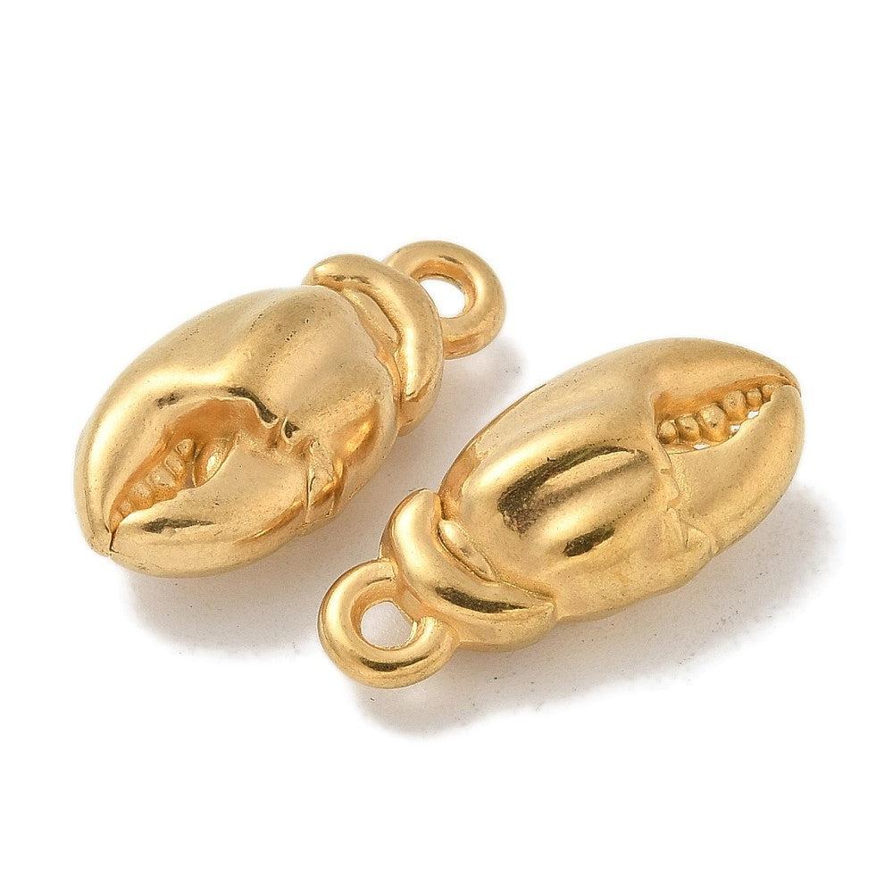 Bedel Kreeftenschaar RVS 18K Gold Plated 21x9mm - per stuk - Image 2