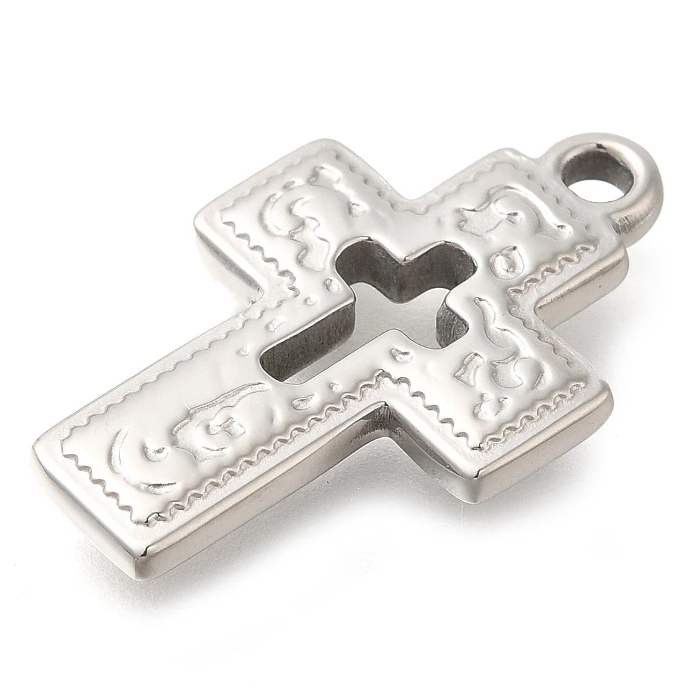 Bedel kruis RVS zilver 25x15mm - per stuk - Image 2