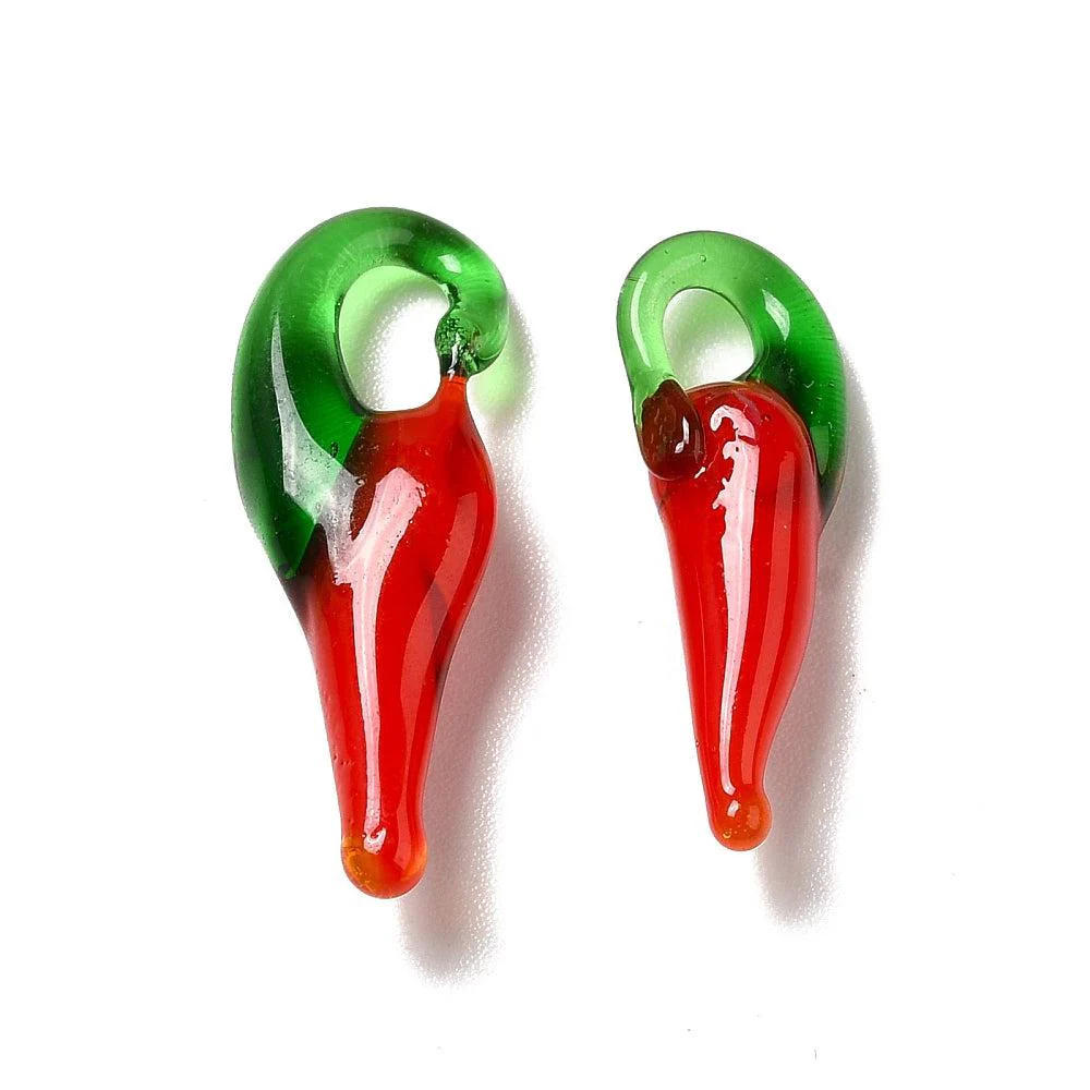 Bedel lampwork peper 24x9mm