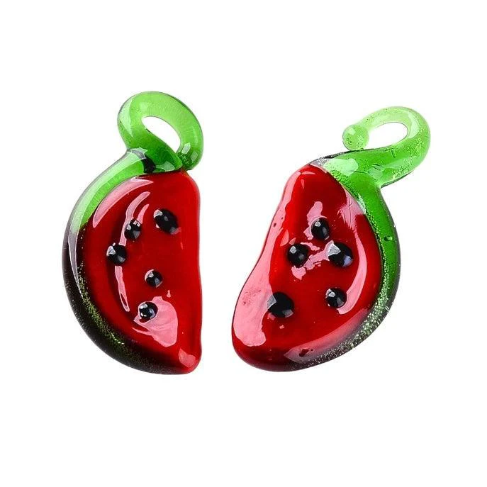 Bedel lampwork watermeloen 24x11mm