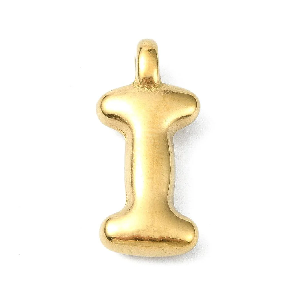Bedel letter Bubble alfabet A-Z RVS 18K goud 19x13mm - Image 10