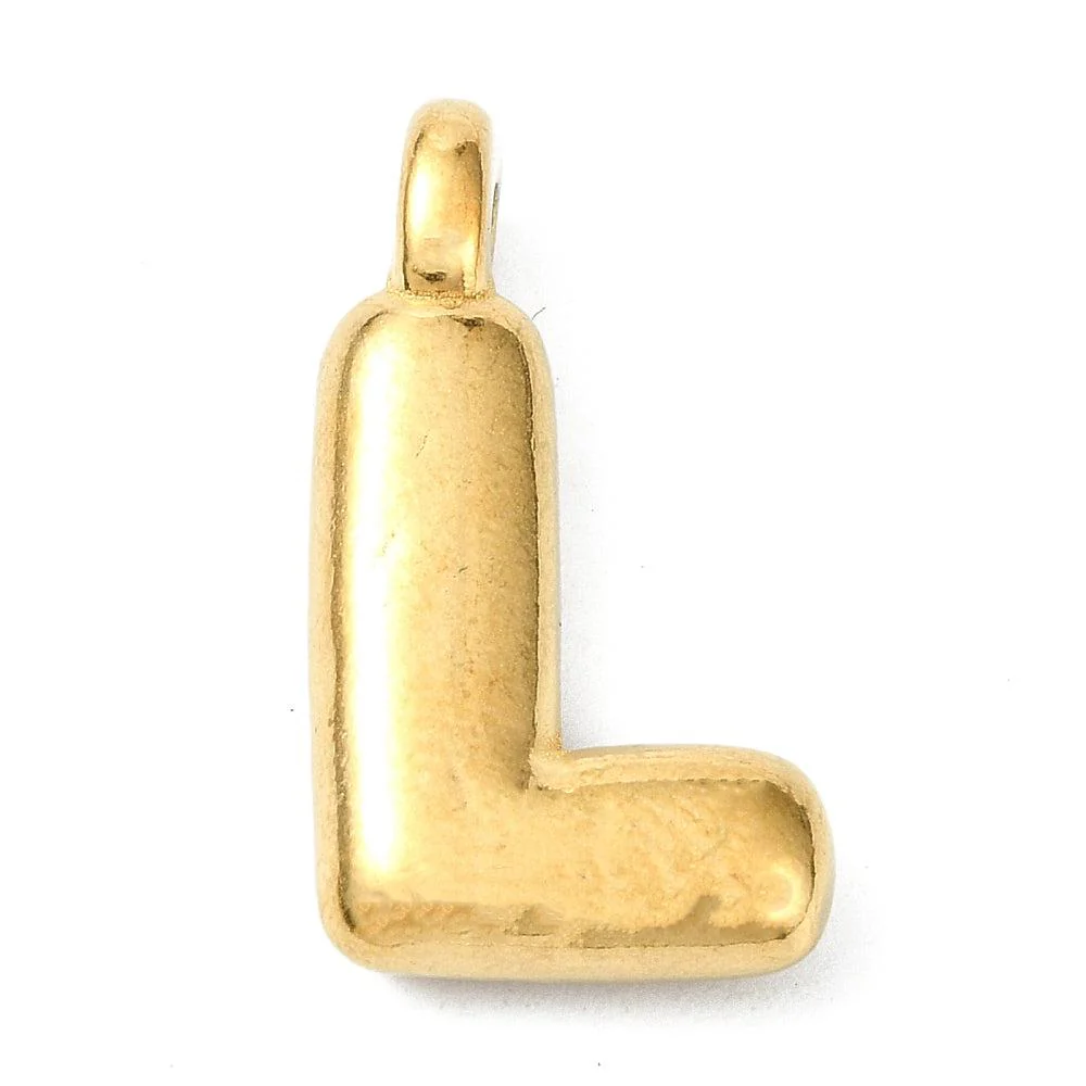 Bedel letter Bubble alfabet A-Z RVS 18K goud 19x13mm - Image 13