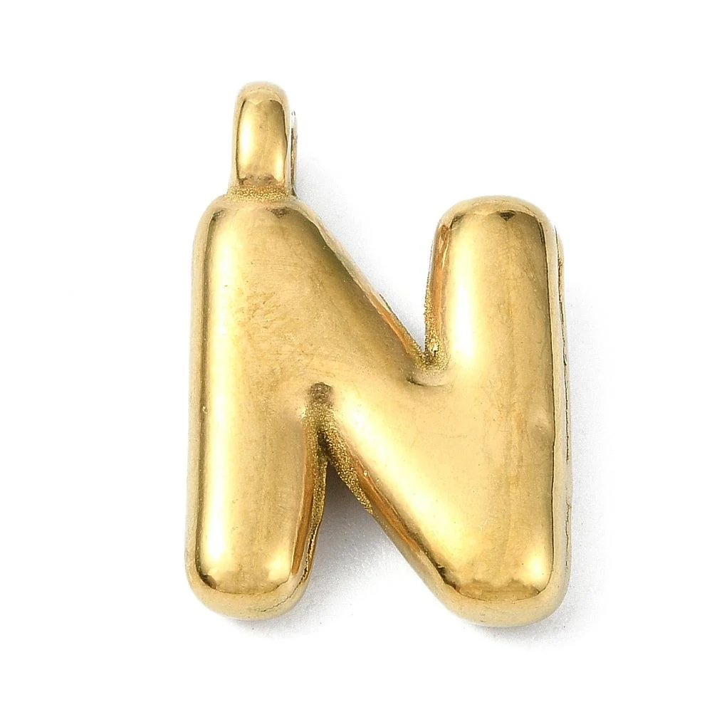 Bedel letter Bubble alfabet A-Z RVS 18K goud 19x13mm - Image 14