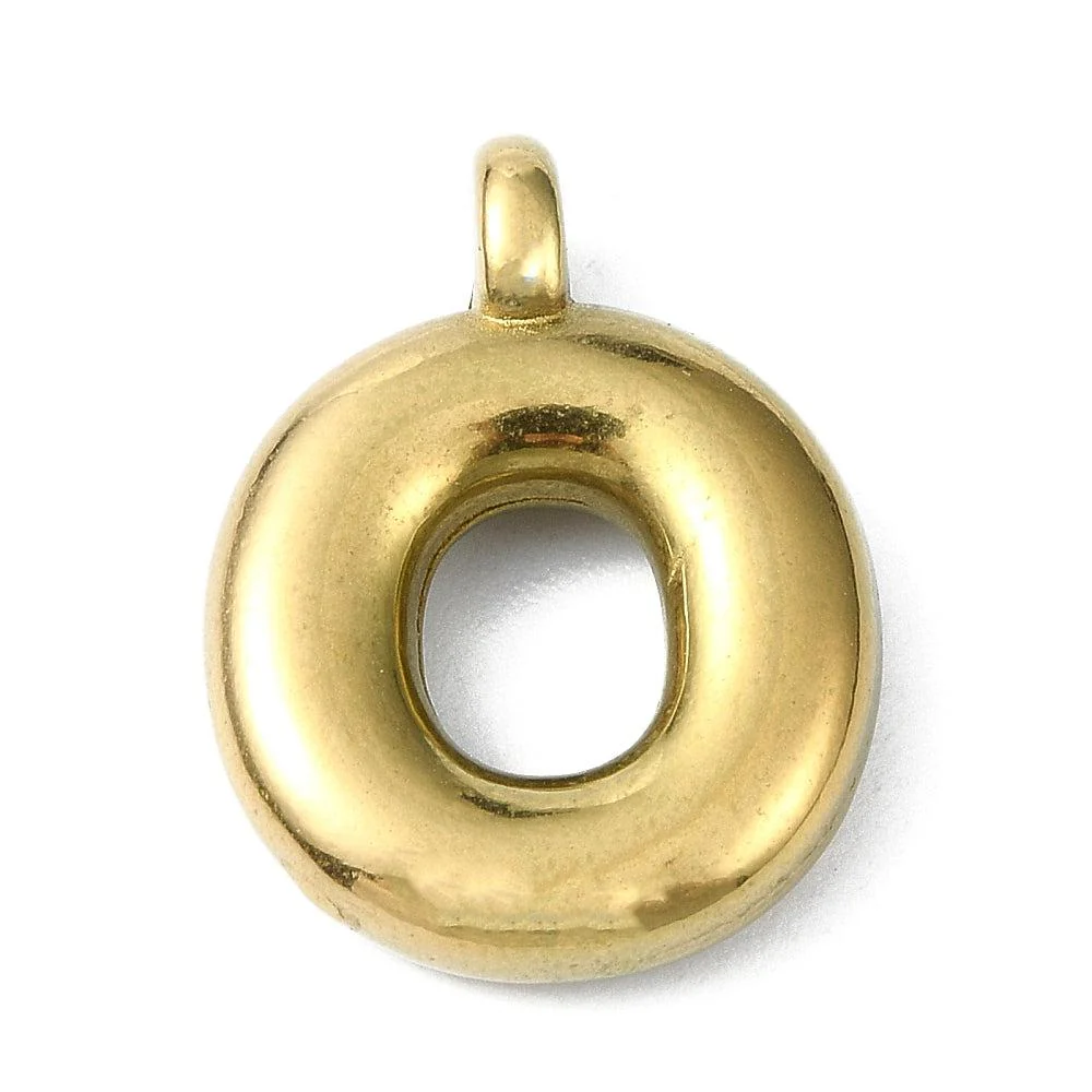 Bedel letter Bubble alfabet A-Z RVS 18K goud 19x13mm - Image 15