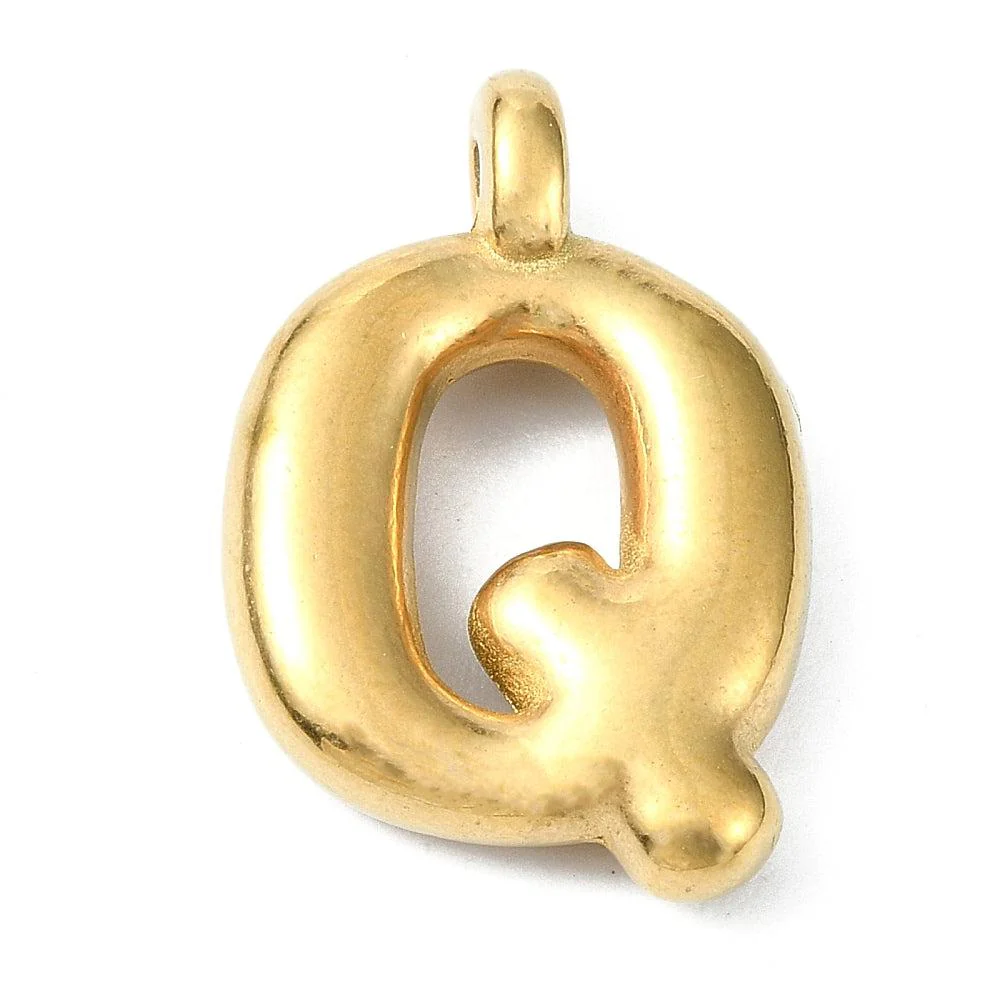 Bedel letter Bubble alfabet A-Z RVS 18K goud 19x13mm - Image 17