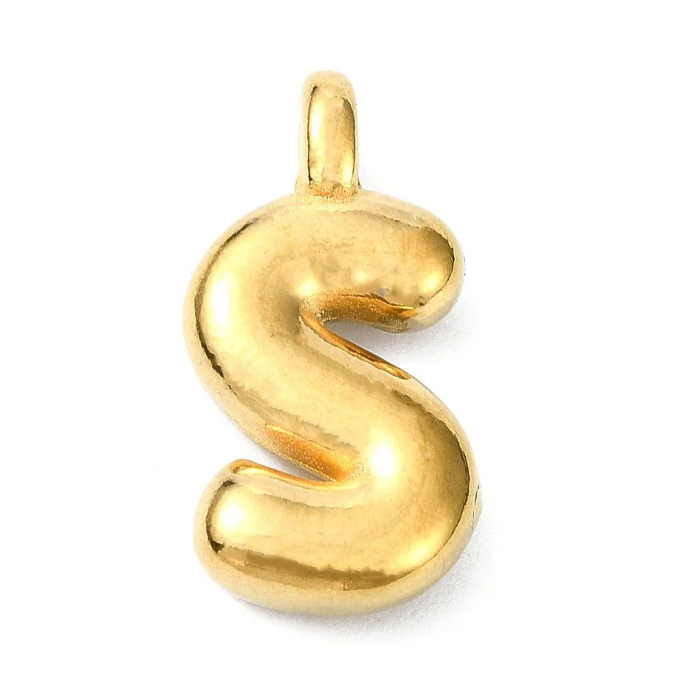 Bedel letter Bubble alfabet A-Z RVS 18K goud 19x13mm - Image 19