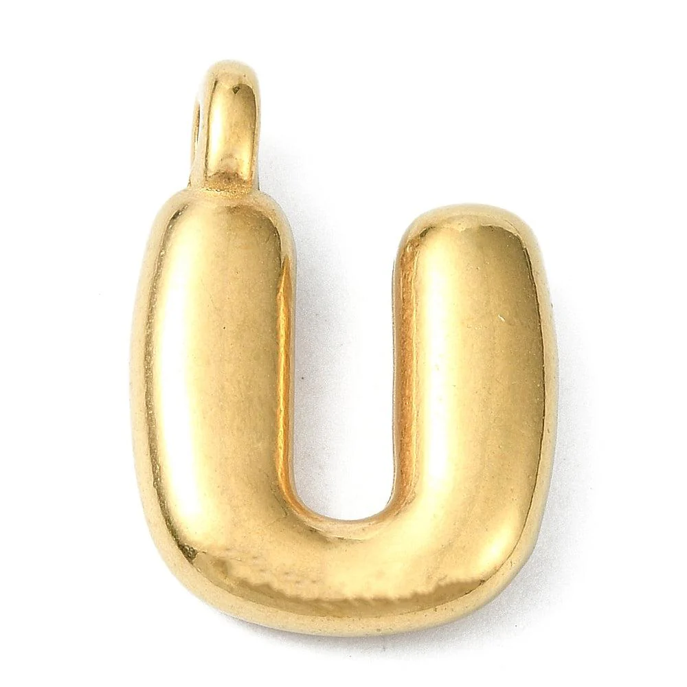 Bedel letter Bubble alfabet A-Z RVS 18K goud 19x13mm - Image 21