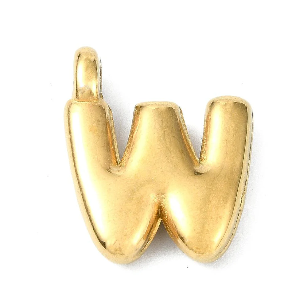 Bedel letter Bubble alfabet A-Z RVS 18K goud 19x13mm - Image 23