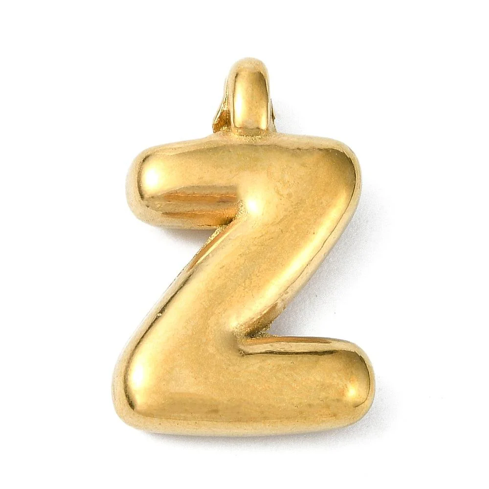 Bedel letter Bubble alfabet A-Z RVS 18K goud 19x13mm - Image 25
