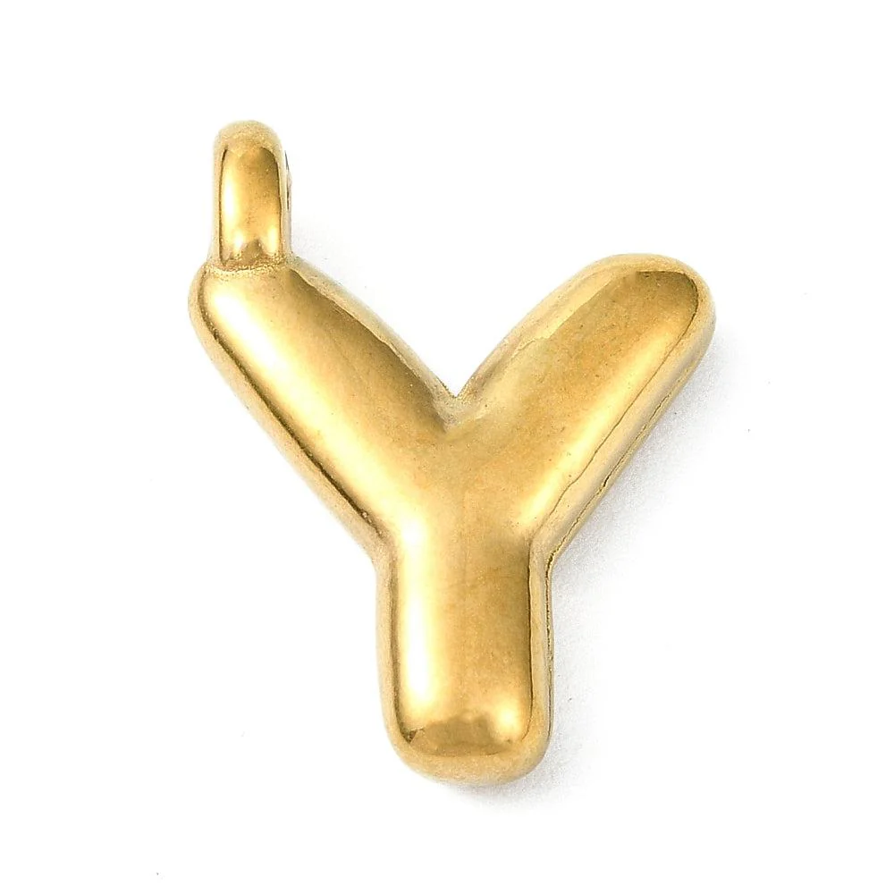 Bedel letter Bubble alfabet A-Z RVS 18K goud 19x13mm - Image 26