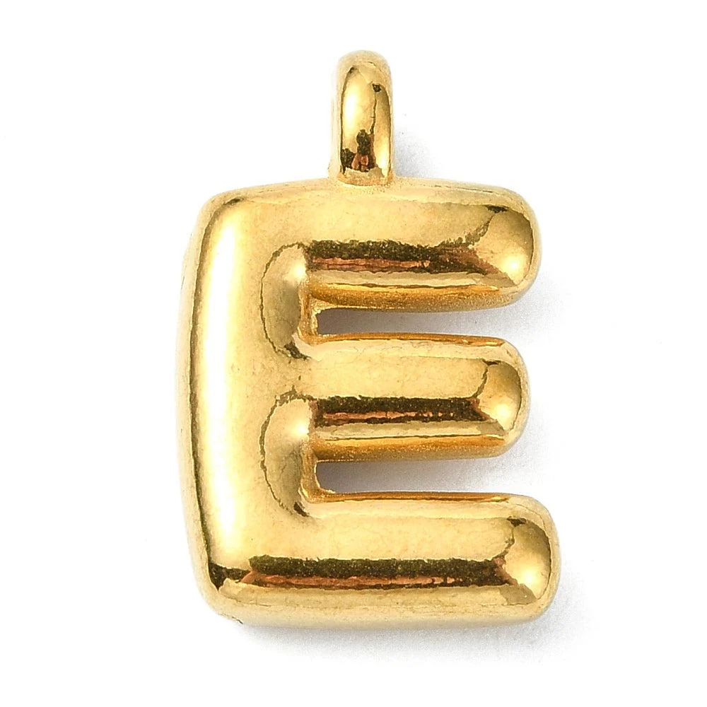 Bedel letter Bubble alfabet A-Z RVS 18K goud 19x13mm - Image 5