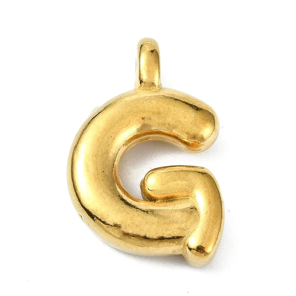 Bedel letter Bubble alfabet A-Z RVS 18K goud 19x13mm - Image 8