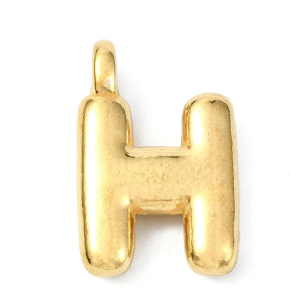 Bedel letter Bubble alfabet A-Z RVS 18K goud 19x13mm - Image 9