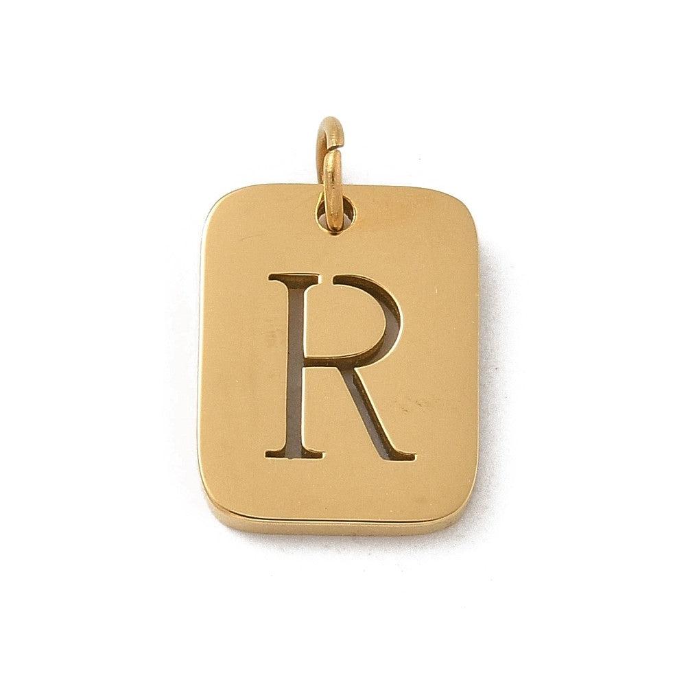 Bedel letter alfabet A-Z RVS goud 12x9mm - per stuk - Image 11