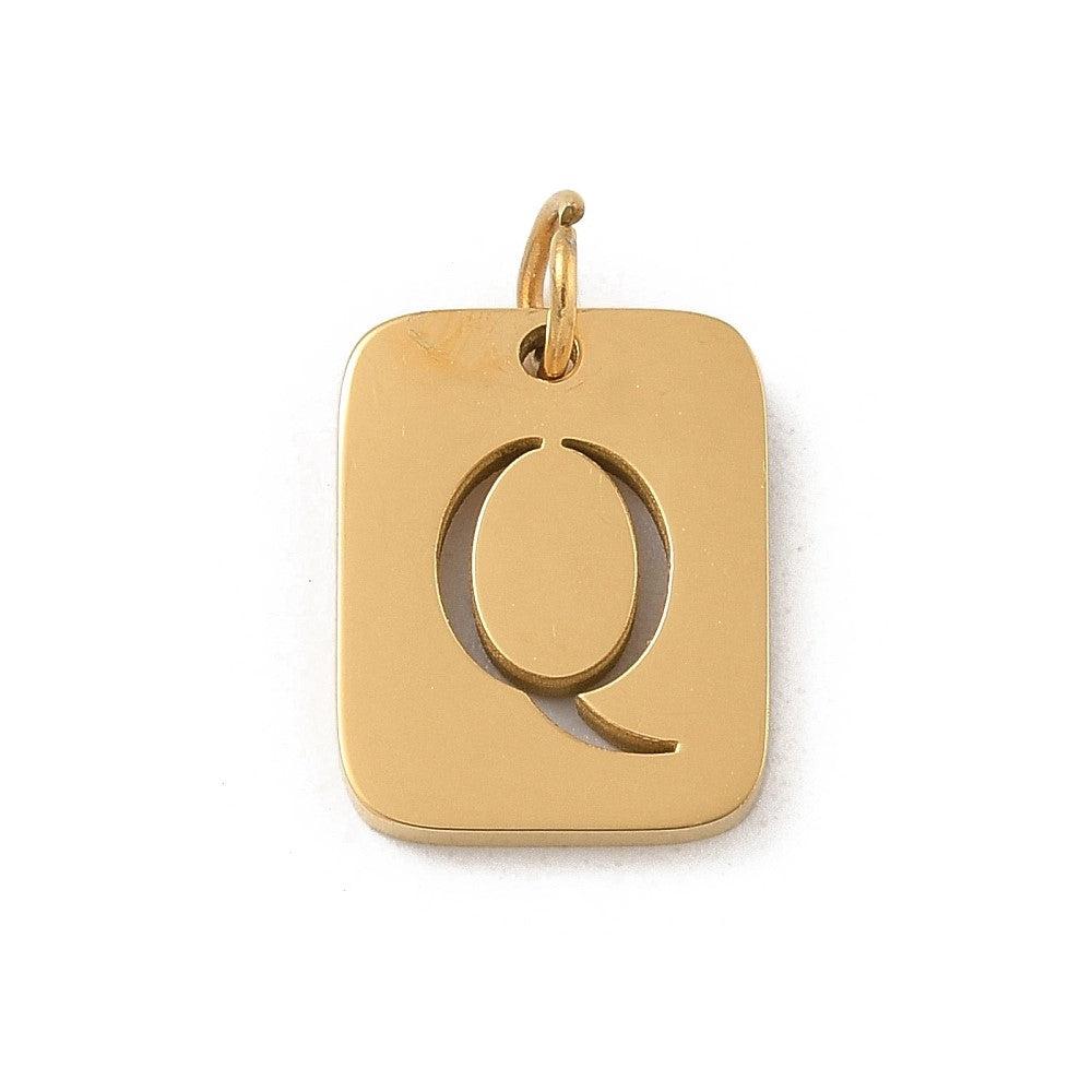 Bedel letter alfabet A-Z RVS goud 12x9mm - per stuk - Image 12