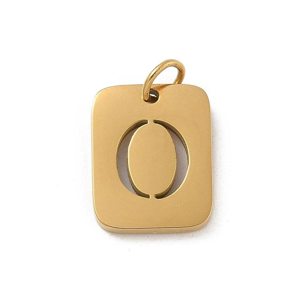 Bedel letter alfabet A-Z RVS goud 12x9mm - per stuk - Image 14